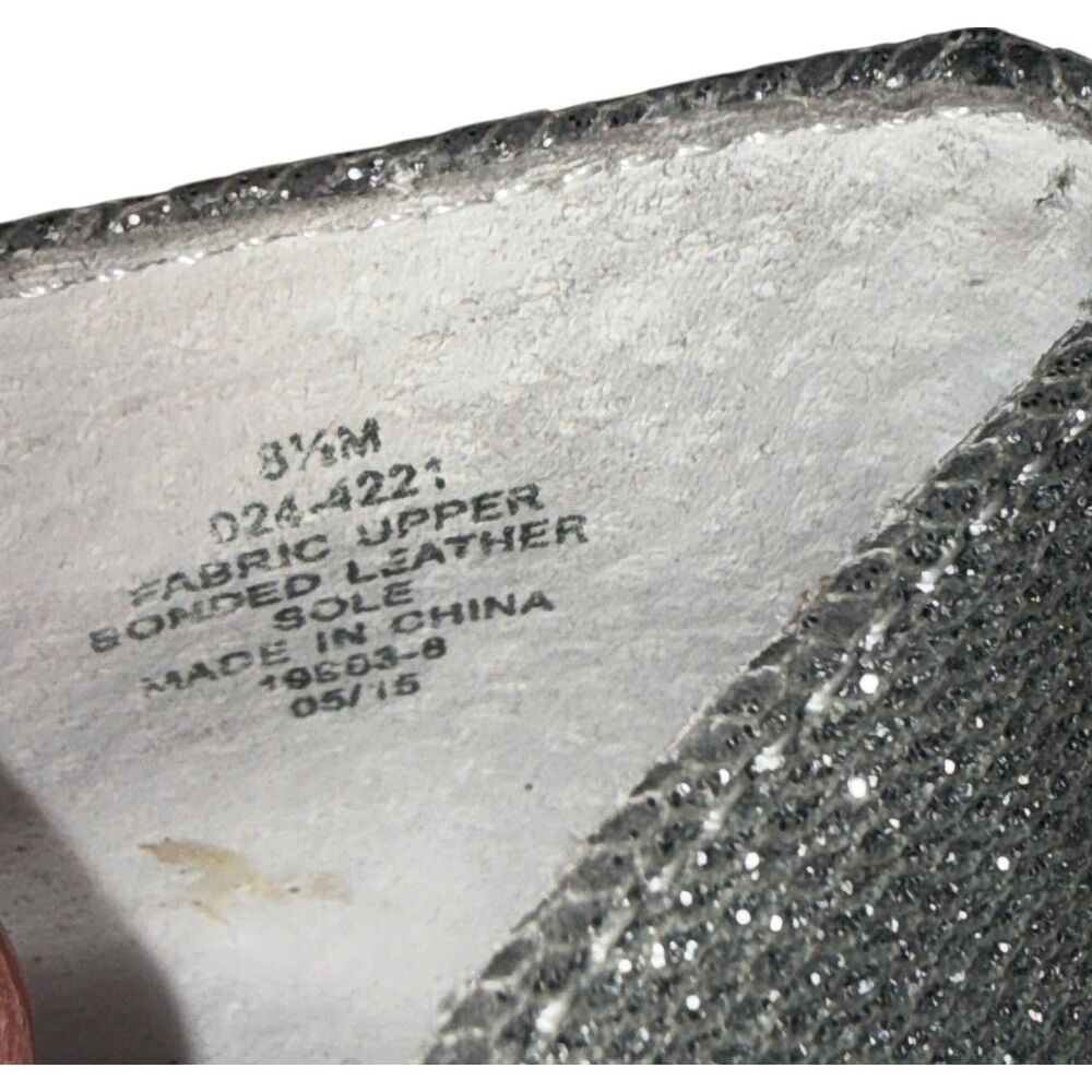 I MILLER Women’s Sparkly Silver Stiletto Peep Toe Pump Size 8.5 - Picture 8 of 8